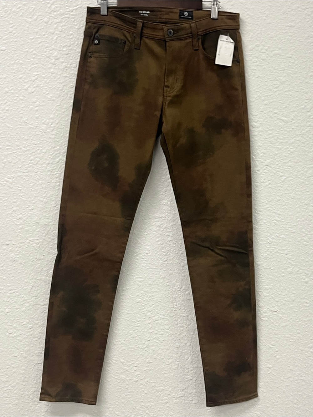 Ag Adriano Goldschmied Men's Skinny Brown Camo Jeans 32x34 #1034